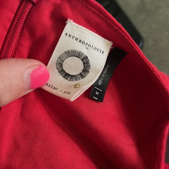 Anthropologie Akemi + Kin Lila Floral Embroidered Sleeveless Dress in Red Sz M - Picture 11 of 11